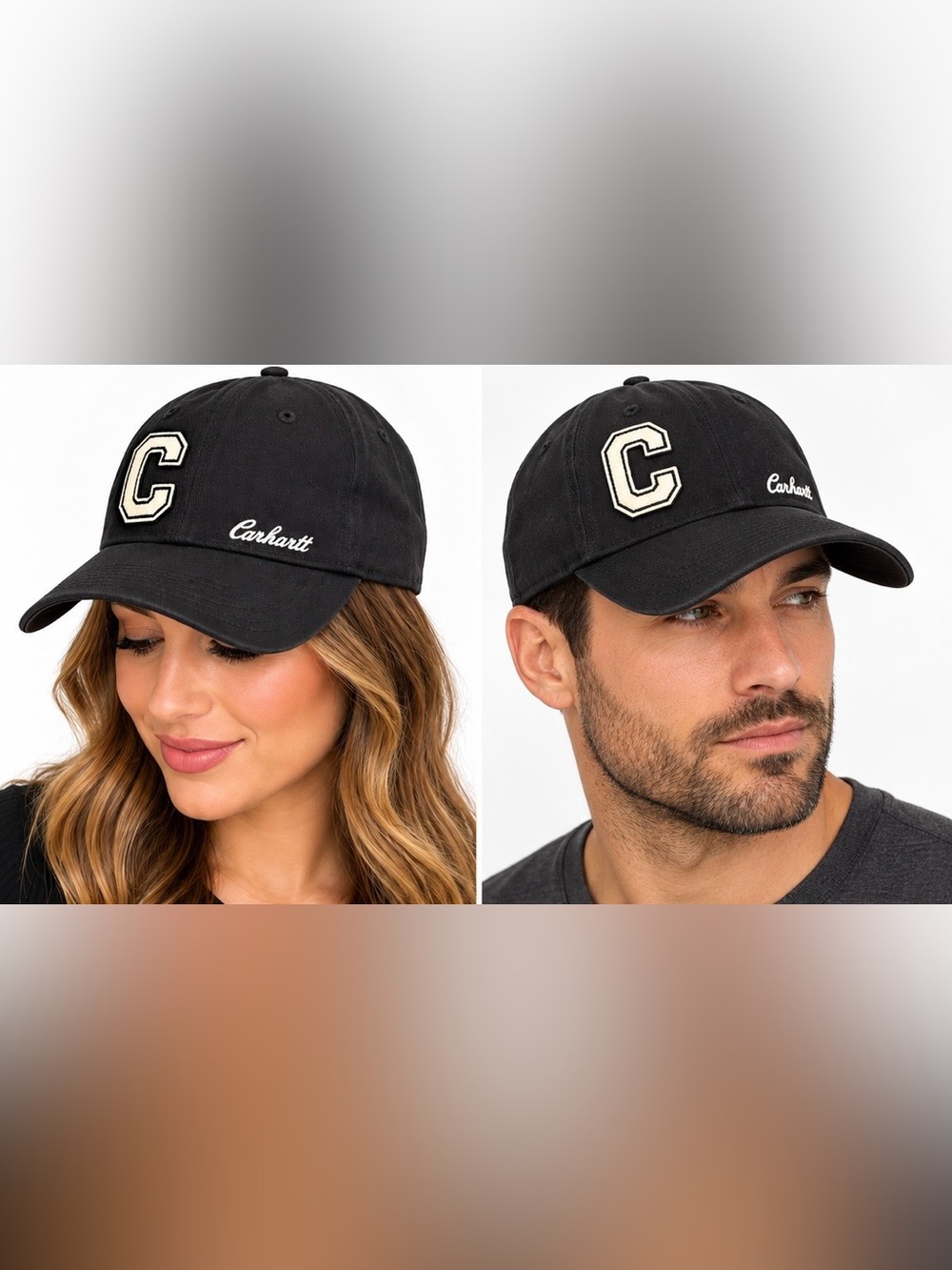 Carhartt Canvas C Patch Cap Hat Black Adjustable AH6302 NWT